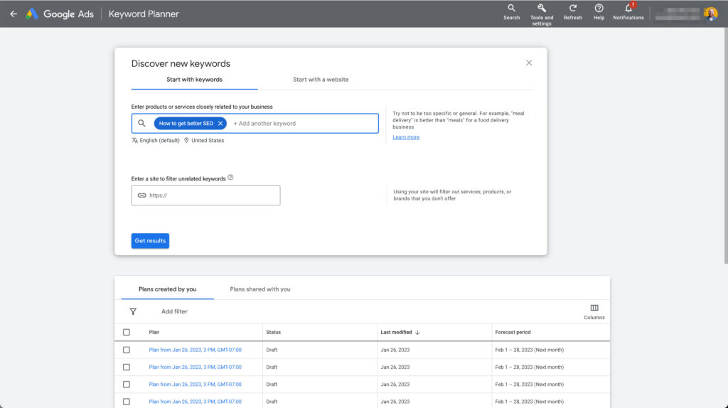 google-keyword-planner-step1 - Showit