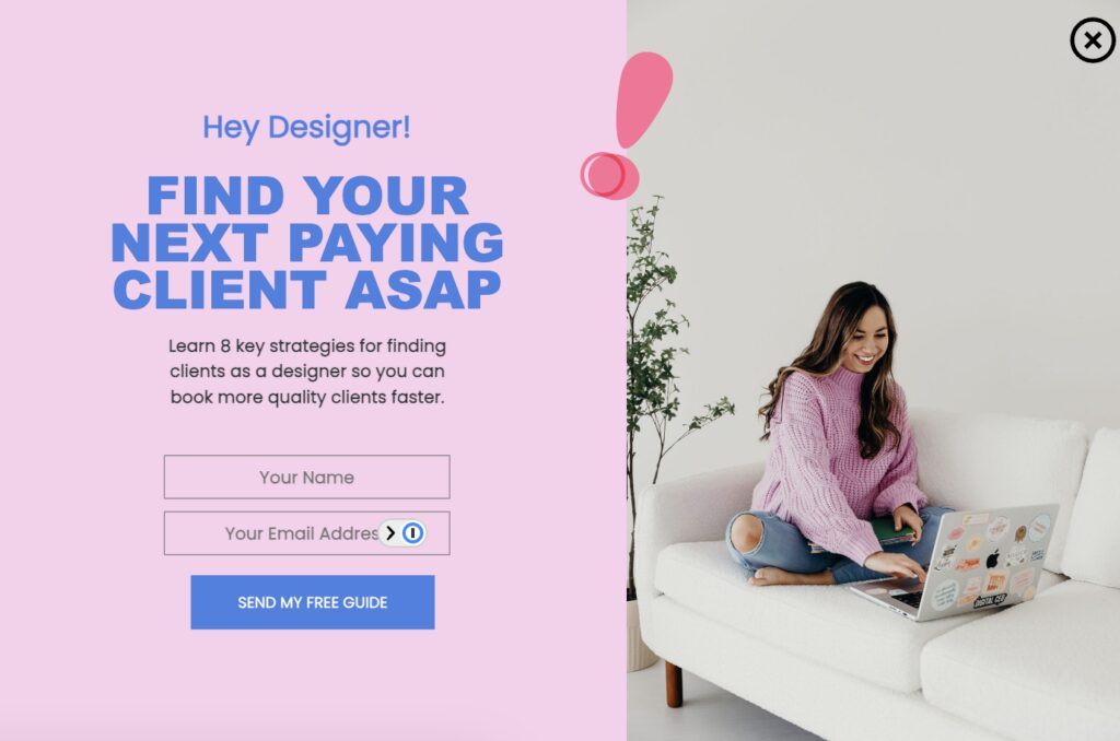 image - Showit Showit Users BDOW! Features: Targeted and Personalized Pop-Up Example