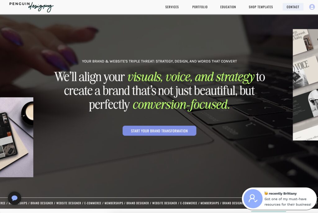 image - Showit Showit Users BDOW! Features: Real-Time Social Proof Popups Example