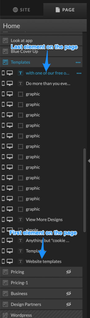 showit-element-order - Showit Element order of elements on a Showit canvas