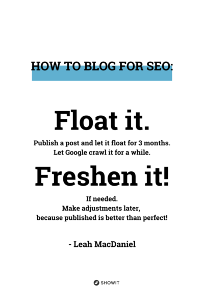 How to Blog to improve your SEO - Showit How to blog to improve your SEO