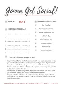 Social Media Planning Schedule for May - Showit social media calendar plan schedule national holidays